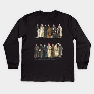 Orders of Religious from an Antique Illustration Kids Long Sleeve T-Shirt